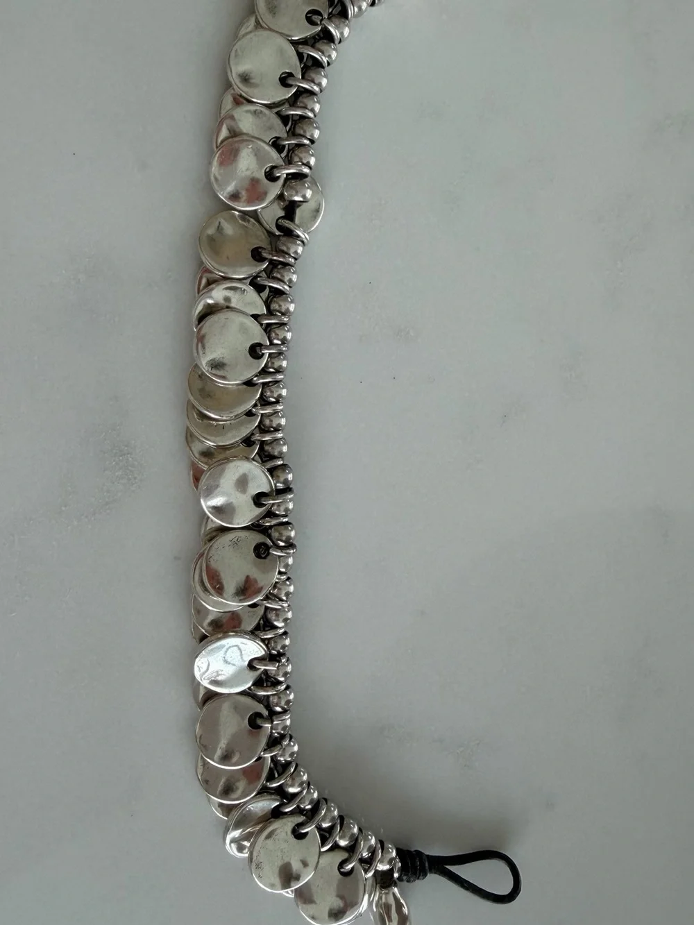 UNO de 50 Silver Disc Charm Stretch Bracelet